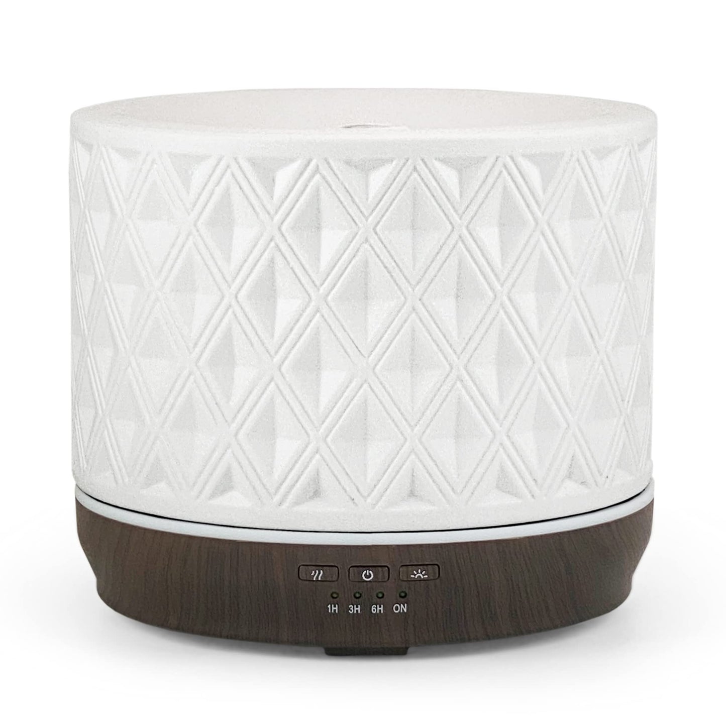 Earnest Living 500ml White Ceramic Diffuser – Aromatherapy, 4 Timers & Night Lights