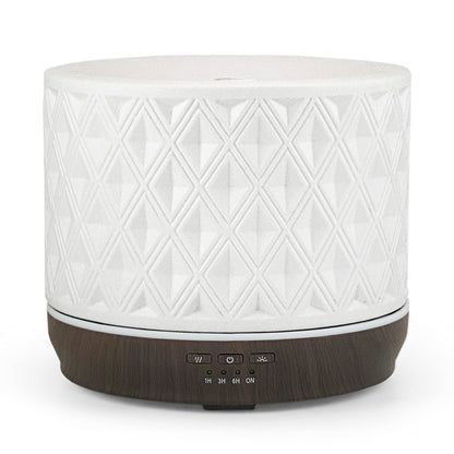 Earnest Living 500ml White Ceramic Diffuser – Aromatherapy, 4 Timers & Night Lights