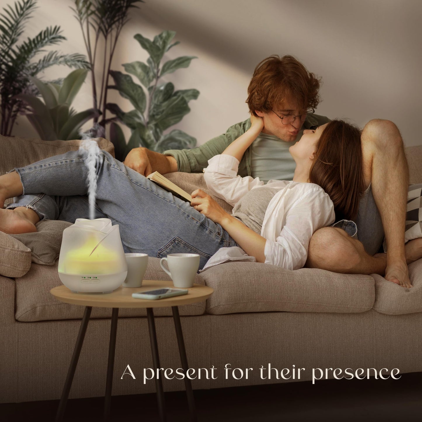 Earnest Living Rose Essential Oil Diffuser 150ml – USB Ultrasonic Humidifier, Frosted White