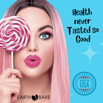 Earth Bare All-in-One Sleep Gummies for Stress & Skin | Magnesium Glycinate, Grass-Fed Collagen, Vitamins A C E & Zinc | 60 Gummies
