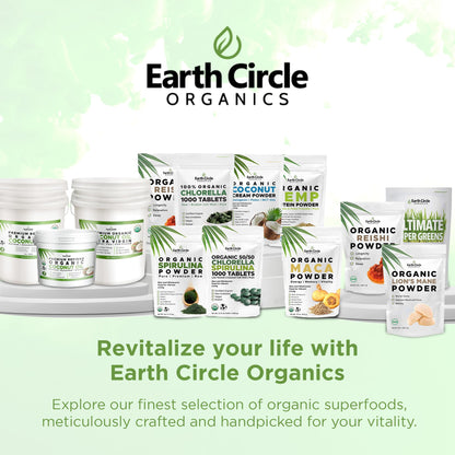 Earth Circle Organics Organic Chlorella Tablets 1000 Count | High Potency Chlorophyll Supplement | Broken Cell Wall for Absorption | Vegan, Kosher, Non-GMO | Pack of 3