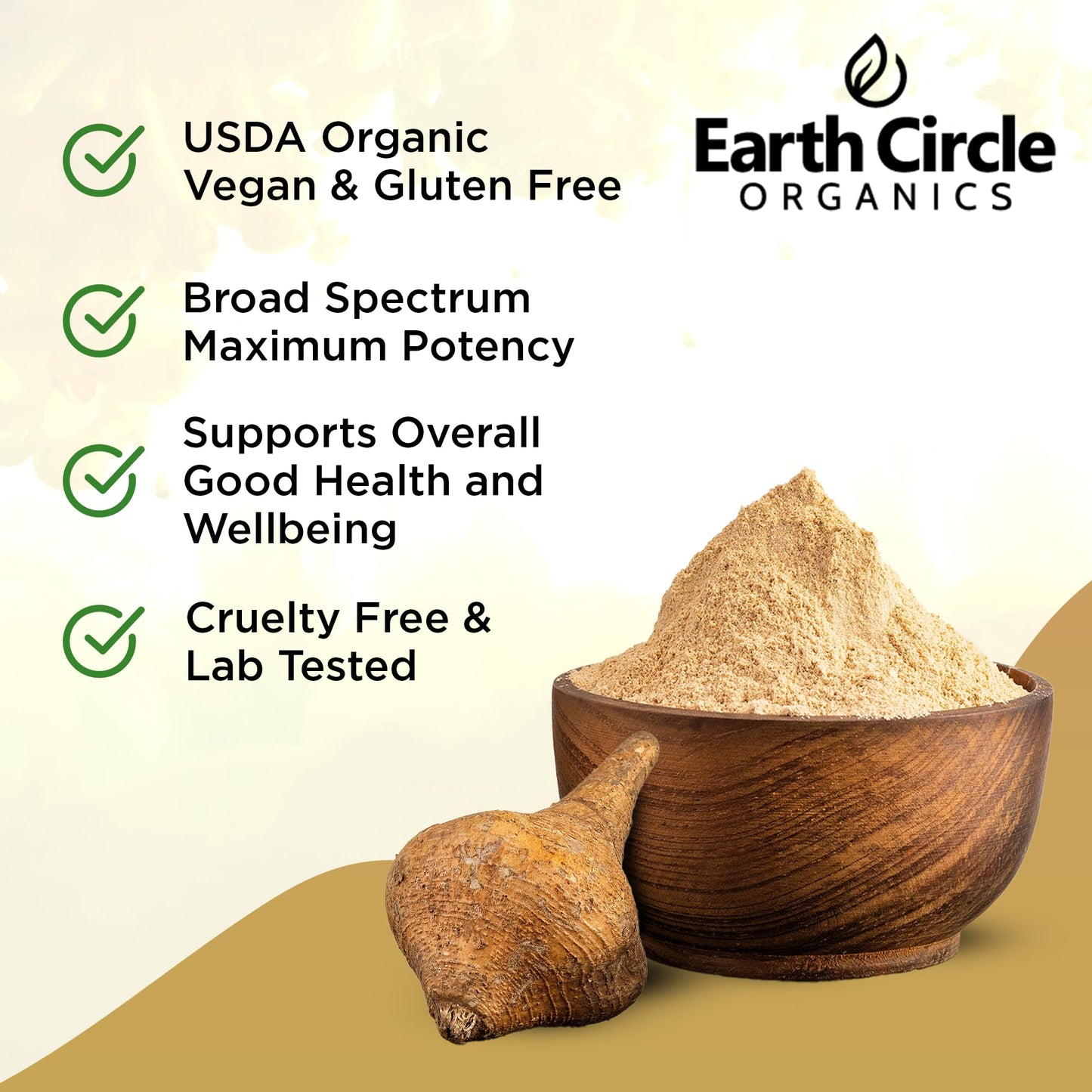 Earth Circle Organics Yellow Maca Root Powder – Natural Superfood, Vegan, 8 oz (2-pack)