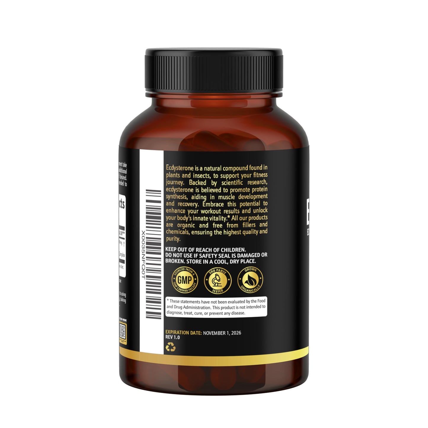Earth Elixir Ecdysterone 900mg (180 Caps) – Made in USA | 95% Beta Ecdysterone