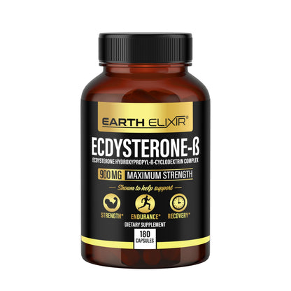 Earth Elixir Ecdysterone 900mg (180 Caps) – Made in USA | 95% Beta Ecdysterone