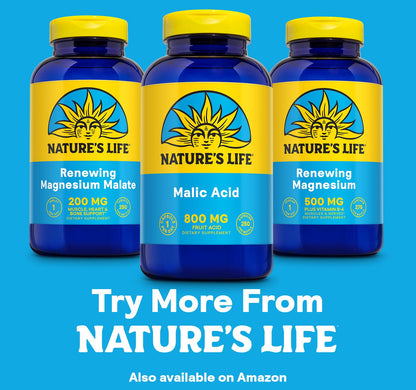 Nature's Life Malic Acid 800 mg – 250 Servings, 250 Capsules | Muscle Function & Cellular Energy