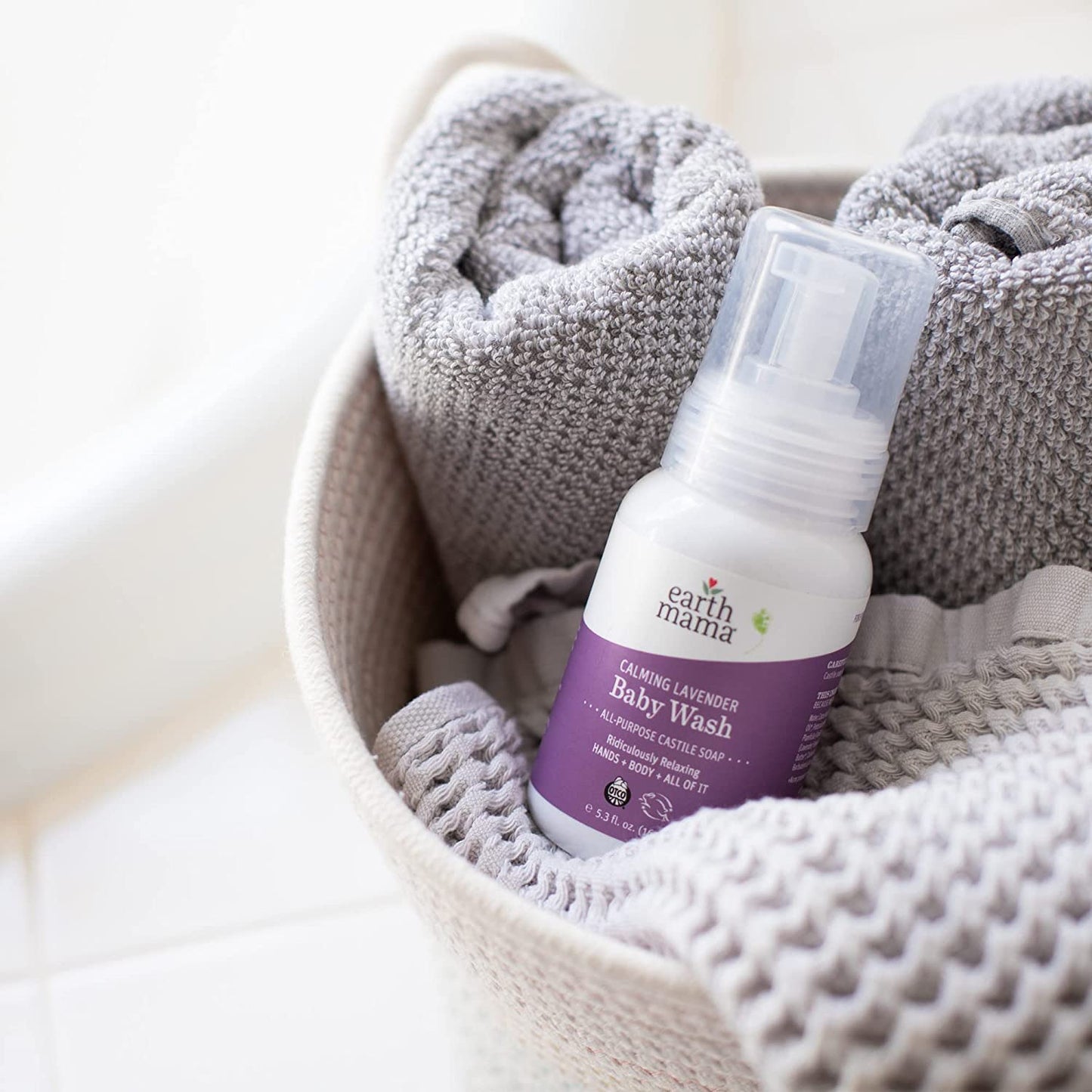 Earth Mama Calming Lavender Baby Wash – Organic Castile Soap for Sensitive Skin