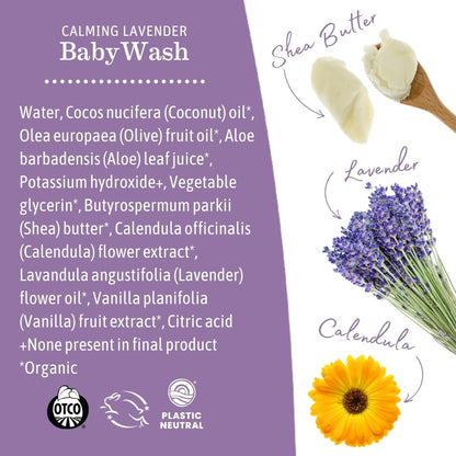Earth Mama Calming Lavender Baby Wash – Organic Castile Soap for Sensitive Skin