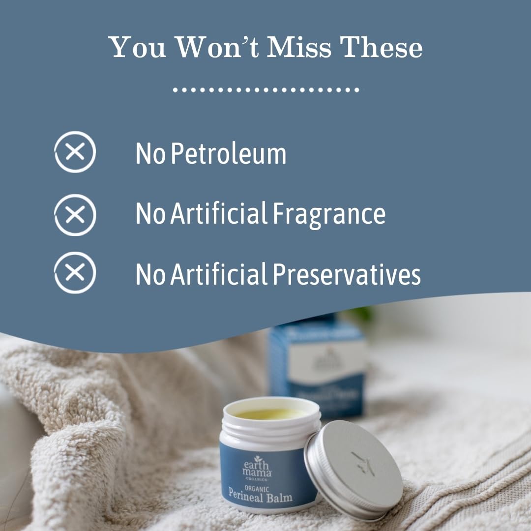 Earth Mama Organic Perineal Balm – Cooling Herbal Salve for Pregnancy & Postpartum | 2 fl oz