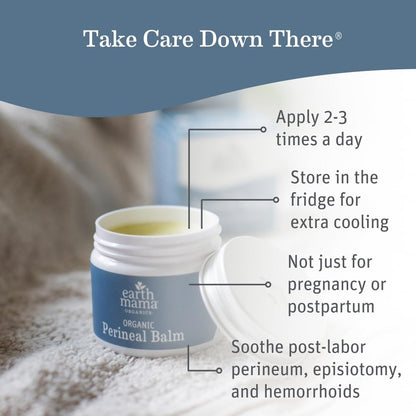 Earth Mama Organic Perineal Balm – Cooling Herbal Salve for Pregnancy & Postpartum | 2 fl oz