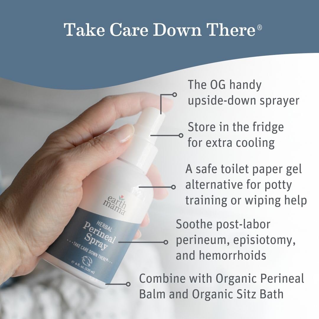 Earth Mama Postpartum Recovery Kit – Take Care Down There with Organic Perineal Balm & Herbal Perineal Spray (2-Piece)