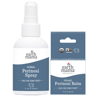 Earth Mama Postpartum Recovery Kit – Take Care Down There with Organic Perineal Balm & Herbal Perineal Spray (2-Piece)