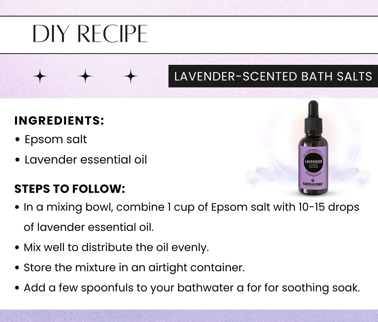 Earth N Pure Lavender Essential Oil – 100ml, 100% Natural & Therapeutic Grade