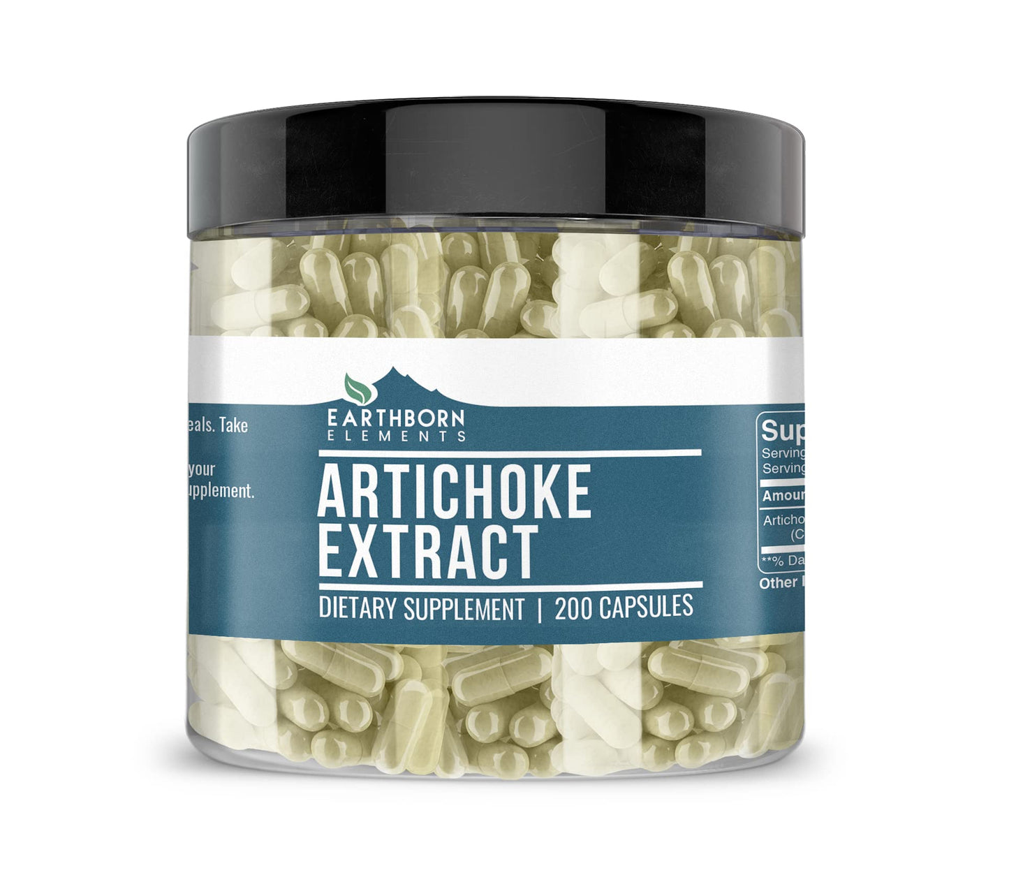 Earthborn Elements Artichoke Extract 200 Capsules - Pure & Undiluted, No Additives
