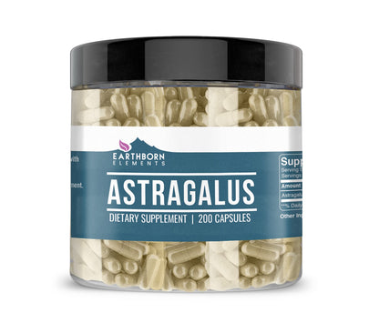 Earthborn Elements Astragalus Extract 200 Capsules – Pure, Undiluted, No Additives