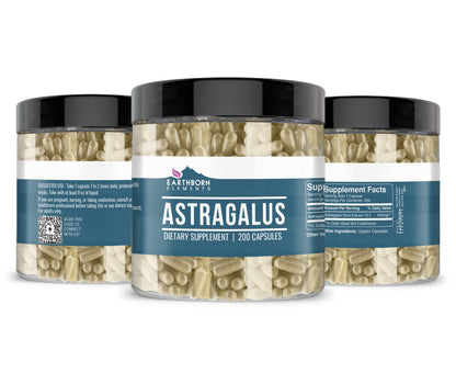 Earthborn Elements Astragalus Extract 200 Capsules – Pure, Undiluted, No Additives
