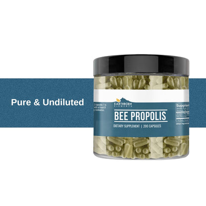Earthborn Elements Bee Propolis – 200 Capsules, Pure & Natural, Gluten-Free & Non-GMO