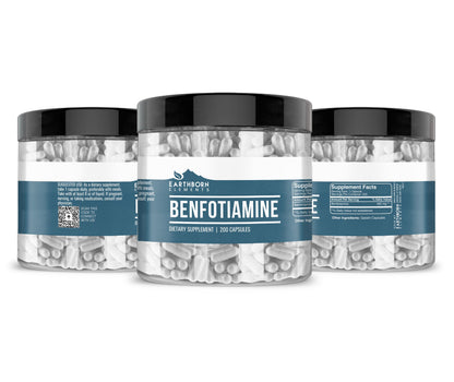Earthborn Elements Benfotiamine 200 Capsules – Pure & Undiluted, No Additives