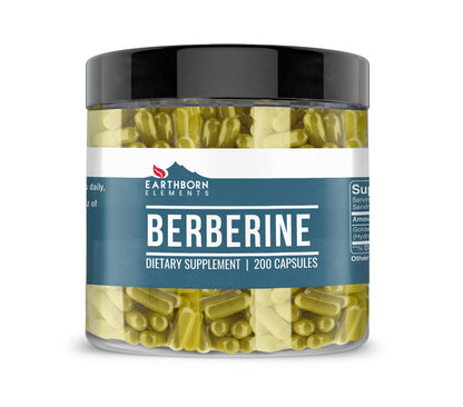 Earthborn Elements Berberine 200 Capsules | Pure & Undiluted | No Additives