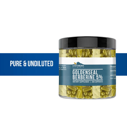 Earthborn Elements Berberine 200 Capsules | Pure & Undiluted | No Additives