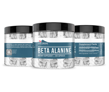 Earthborn Elements Beta-Alanine 200 Capsules | Pure & Undiluted, No Additives