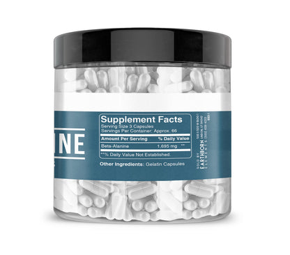 Earthborn Elements Beta-Alanine 200 Capsules | Pure & Undiluted, No Additives