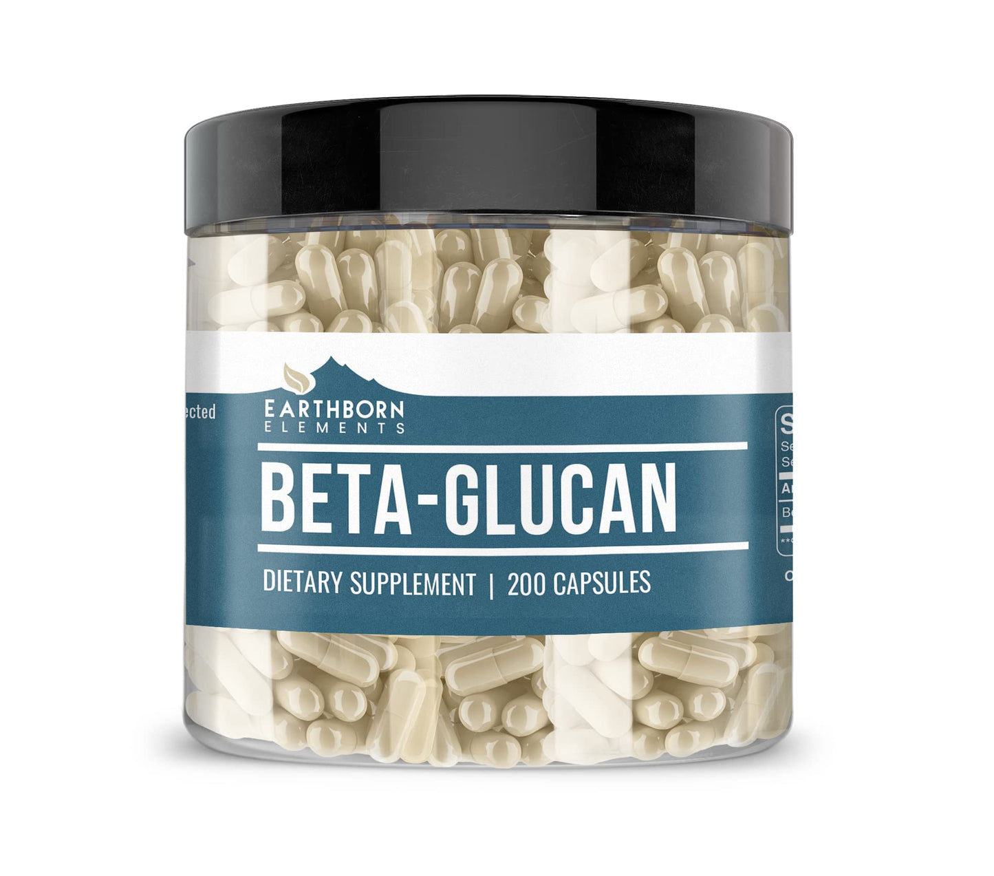 Earthborn Elements Beta Glucan 200 Capsules – Pure & Undiluted, No Additives