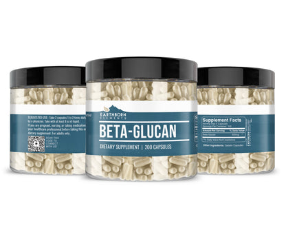 Earthborn Elements Beta Glucan 200 Capsules – Pure & Undiluted, No Additives