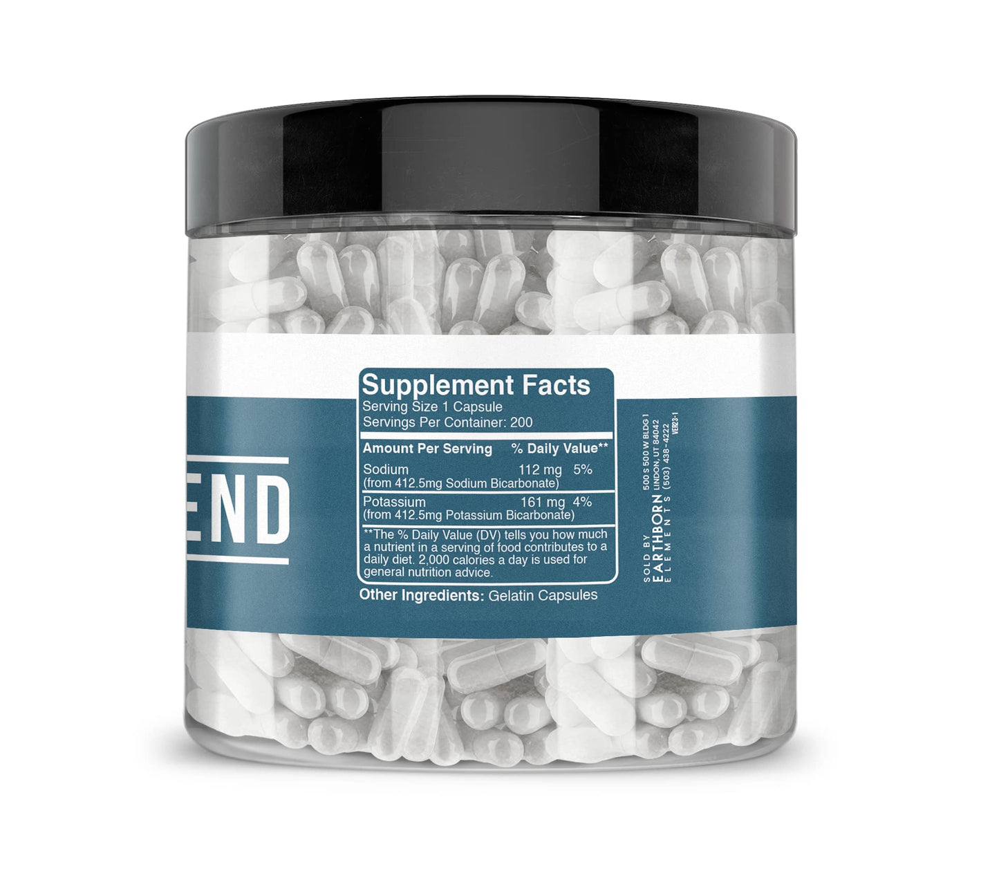 Earthborn Elements Bicarb Blend 200 Capsules – Pure & Undiluted, No Additives