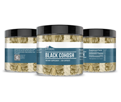 Earthborn Elements Black Cohosh 200 Capsules, Pure & Undiluted, No Additives
