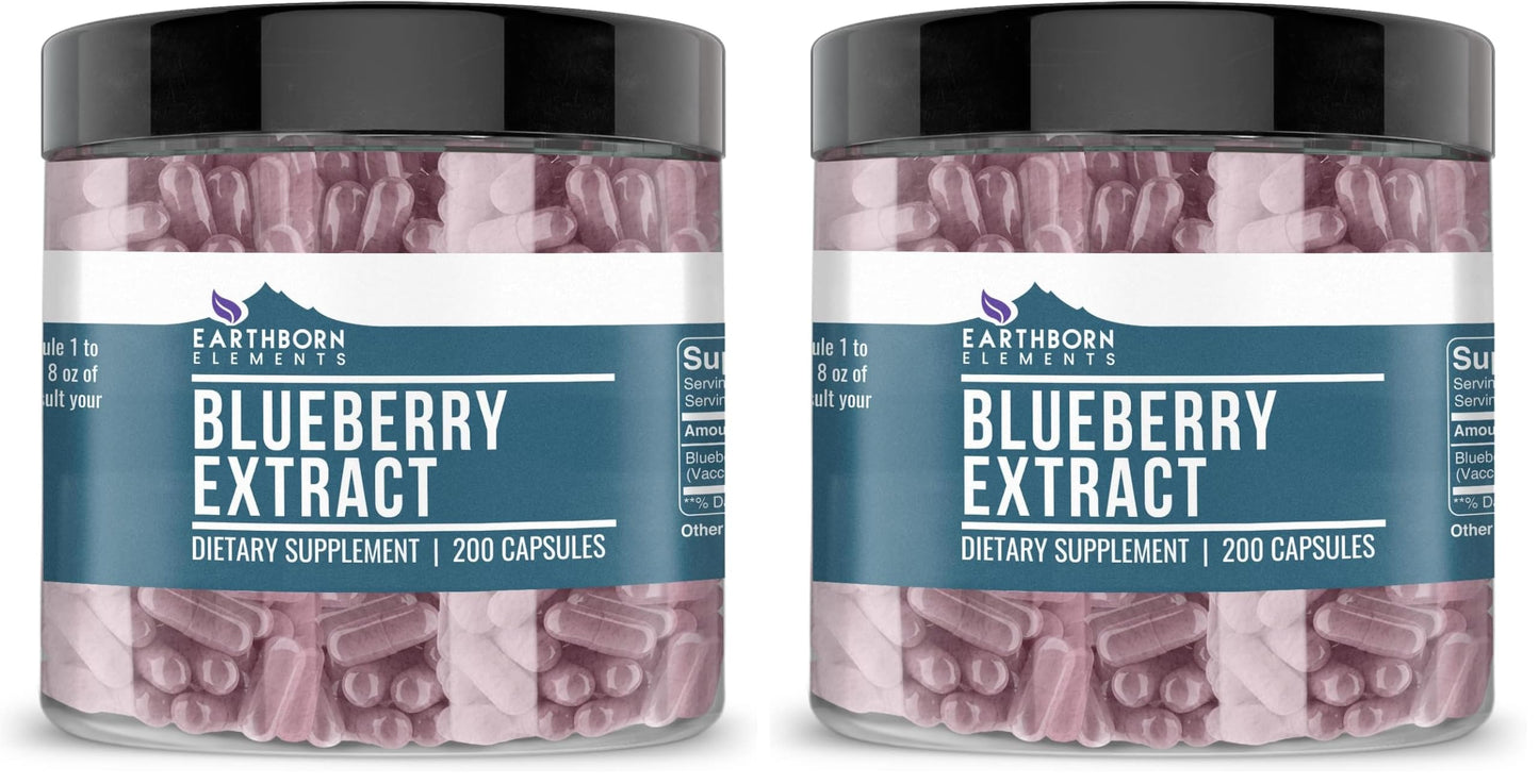 Earthborn Elements Blueberry 10:1 Extract Capsules – Pure & Undiluted, Pack of 2