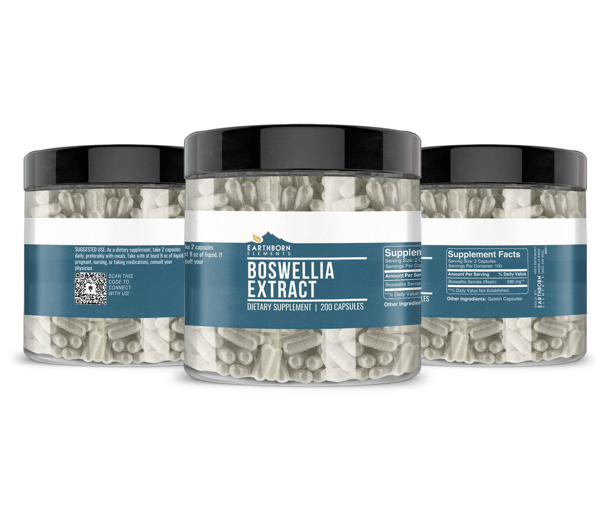 Earthborn Elements Boswellia Serrata Extract 200 Capsules - Pure & Undiluted, No Additives BritishVita | Premium UK Vitamins & Wellness Supplements