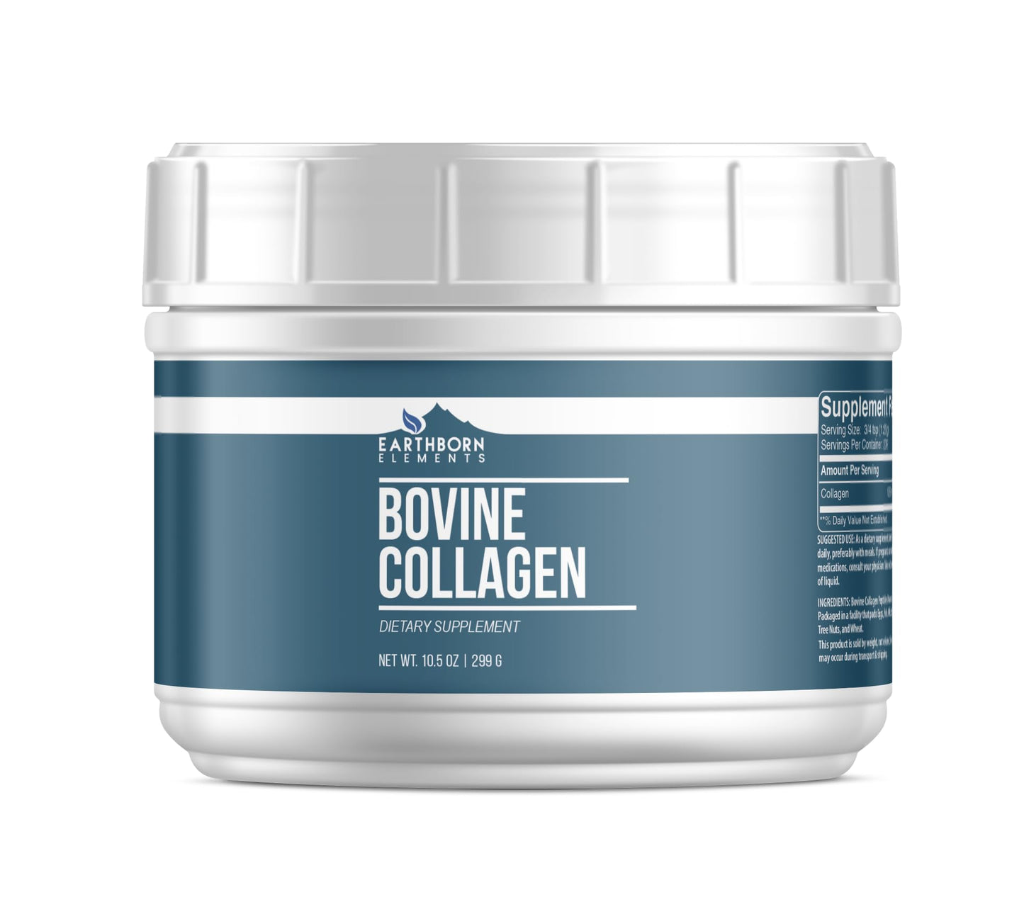 Earthborn Elements Bovine Collagen Peptides Powder 10.5 oz - Pure & Undiluted Dietary Supplement