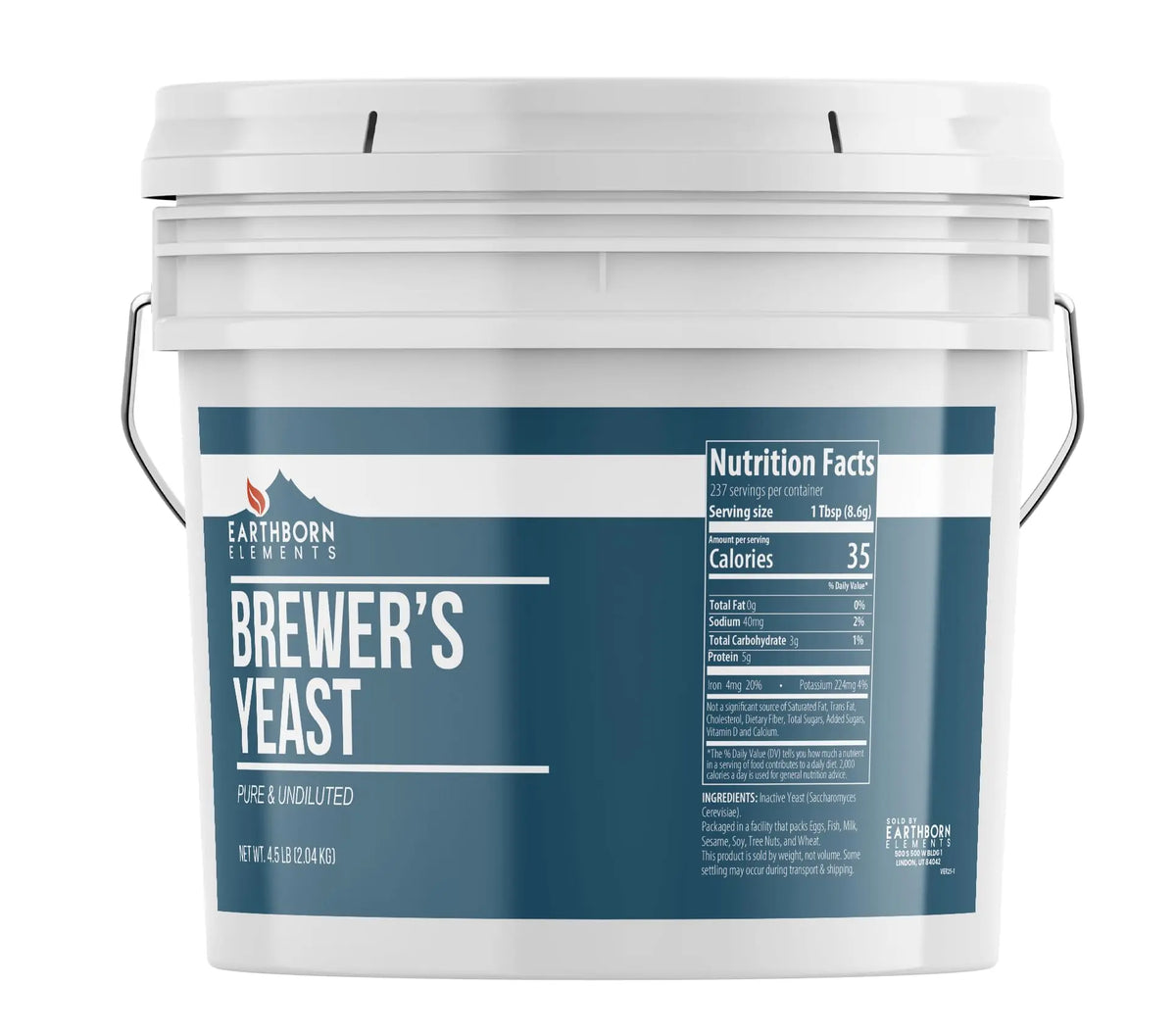 Earthborn Elements Brewer’s Yeast 1 Gal Bucket – Pure & Undiluted Inactive Yeast BritishVita | Premium UK Vitamins & Wellness Supplements