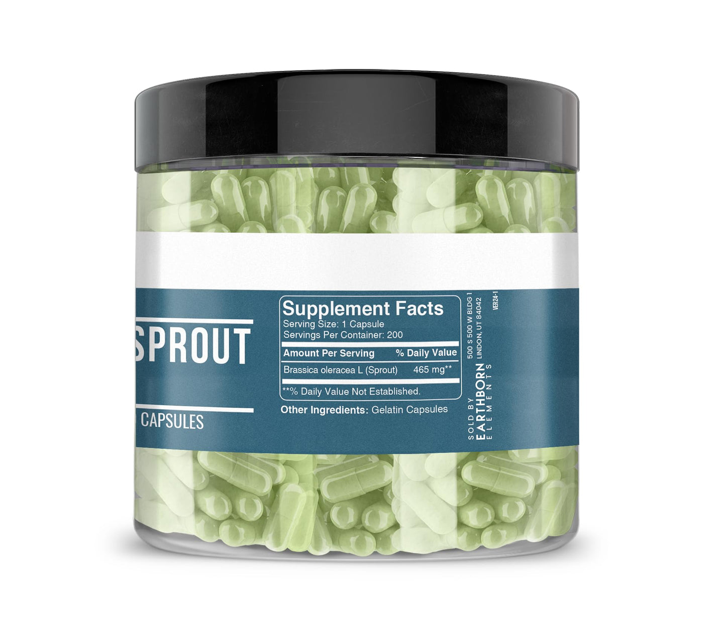 Earthborn Elements Broccoli Extract 200 Capsules | Pure & Undiluted