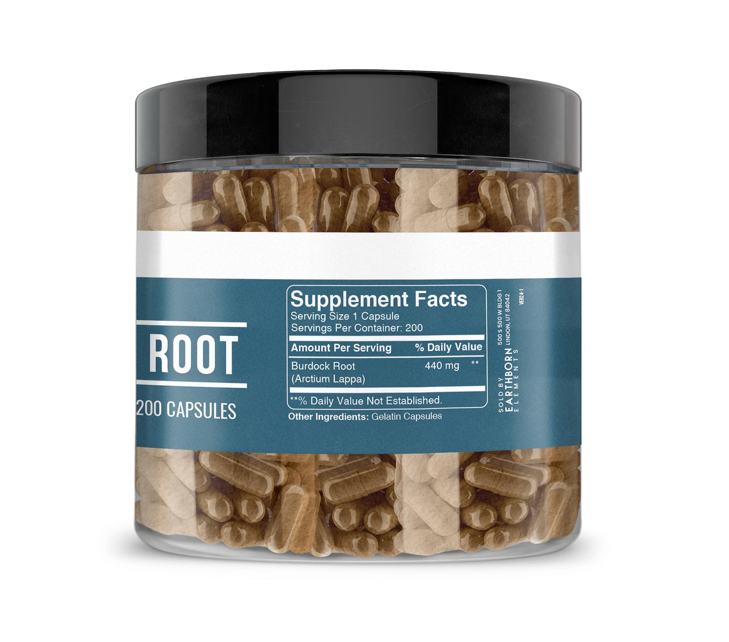 Earthborn Elements Burdock Root 200 Capsules – Pure & Undiluted