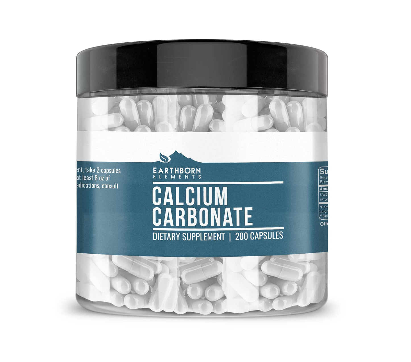 Earthborn Elements Calcium Carbonate 200 Capsules – Pure & Undiluted