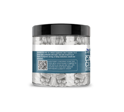 Earthborn Elements Calcium Citrate 200 Capsules – Pure & Undiluted, No Additives