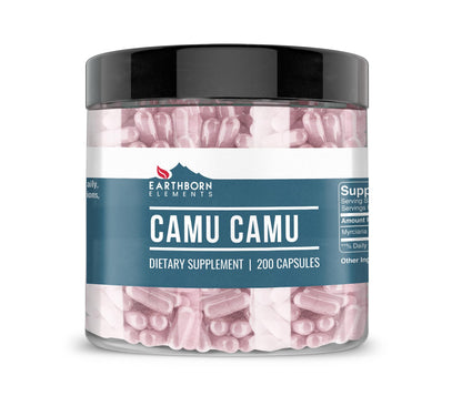 Earthborn Elements Camu Camu 200 Capsules – Pure & No Additives