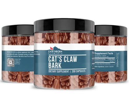 Earthborn Elements Cat's Claw Bark 200 Capsules – Pure & Undiluted