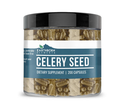 Earthborn Elements Celery Seed 200 Capsules - Pure & Undiluted
