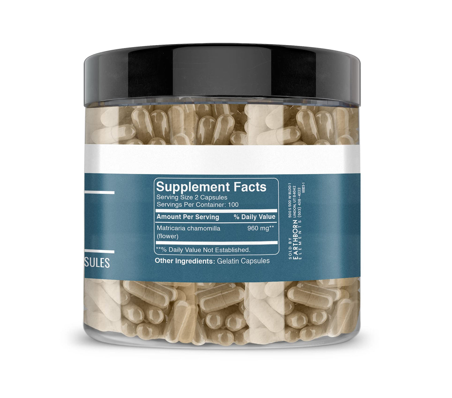 Earthborn Elements Chamomile Extract 200 Capsules Pure and Undiluted