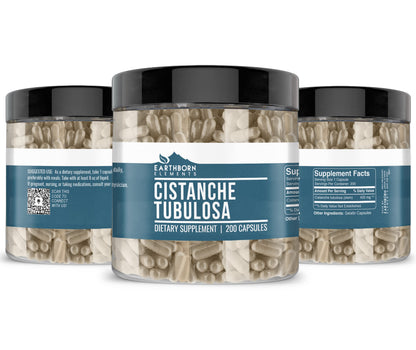 Earthborn Elements Cistanche Tubulosa 200 Capsules – Pure, No Fillers – Lab Verified