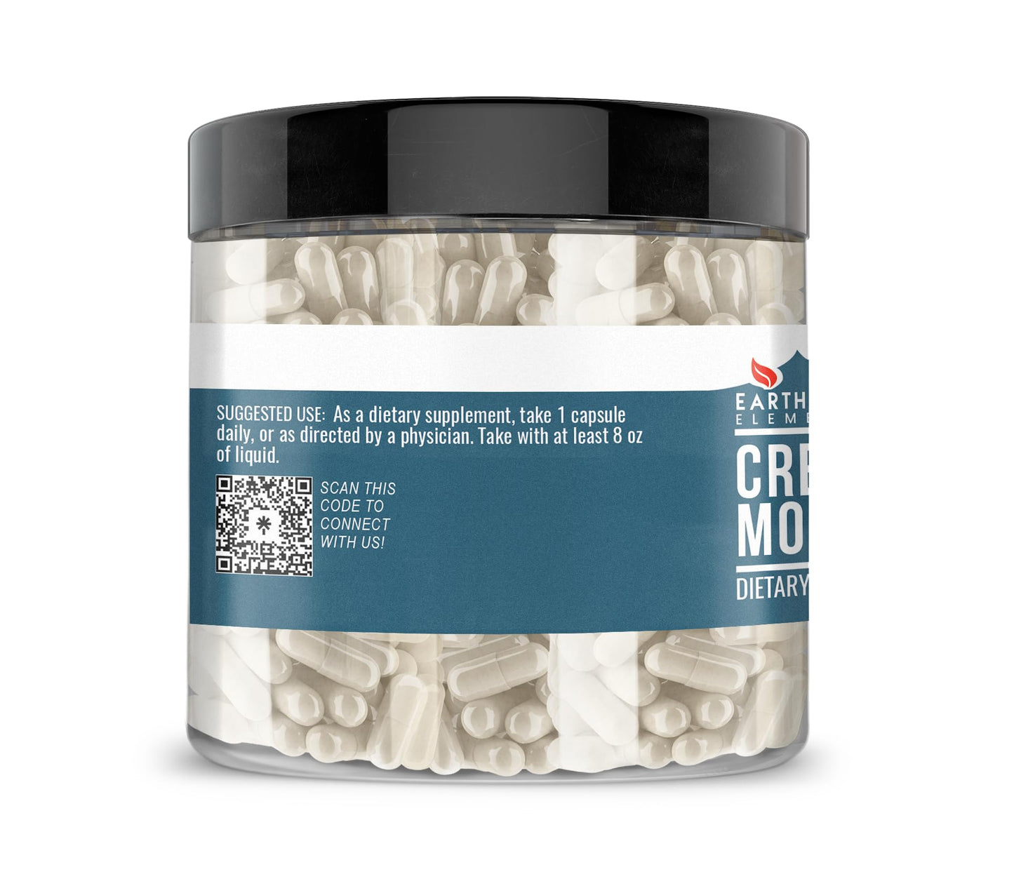 Earthborn Elements Creatine Monohydrate – 200 Capsules | Pure & Undiluted, USA Encapsulated