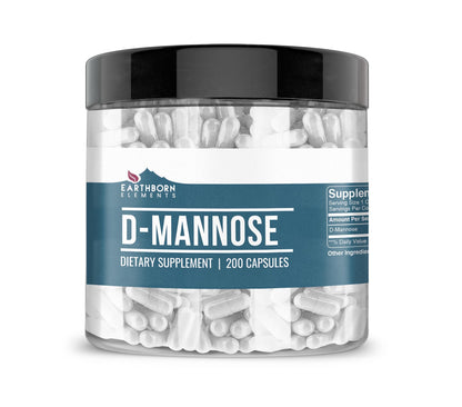 Earthborn Elements D-Mannose 200 Capsules – Pure, Undiluted, No Additives
