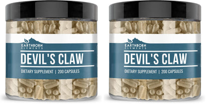 Earthborn Elements Devil’s Claw Extract 200 Capsules – Pure & Undiluted, No Additives (Pack of 2)