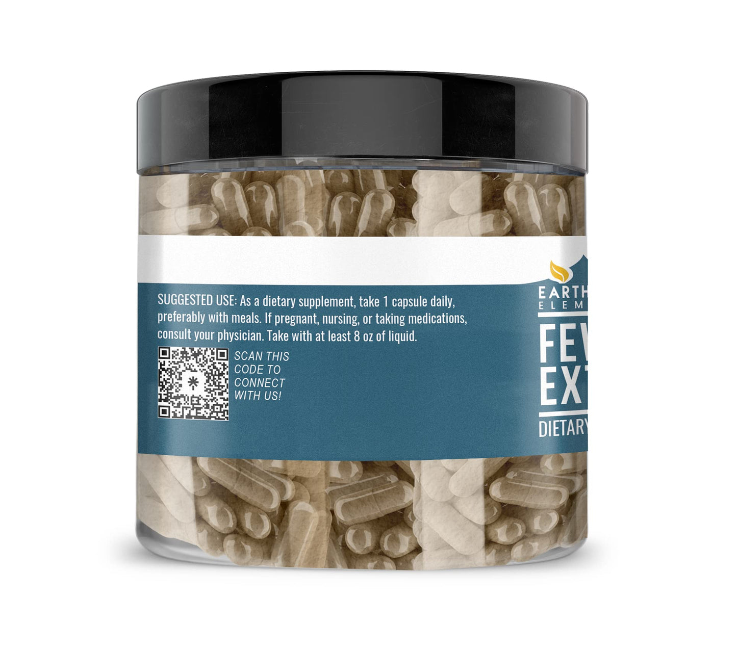 Earthborn Elements Feverfew Extract 200 Capsules – Pure & Undiluted, No Additives
