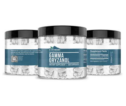 Earthborn Elements Gamma Oryzanol 200 Capsules | Pure, Undiluted, No Additives