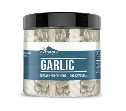 Earthborn Elements Garlic 200 Capsules – Pure & Undiluted Garlic Supplement with No Additives BritishVita | Premium UK Vitamins & Wellness Supplements