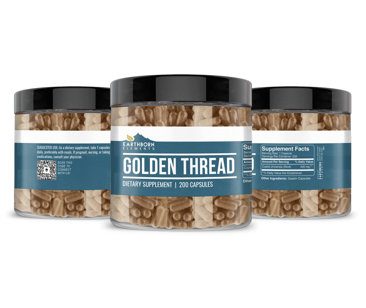 Earthborn Elements Golden Thread Capsules – 200 Count, Pure & Undiluted BritishVita | Premium UK Vitamins & Wellness Supplements
