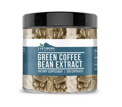 Earthborn Elements Green Coffee Bean Extract - 200 Capsules | Pure & Undiluted